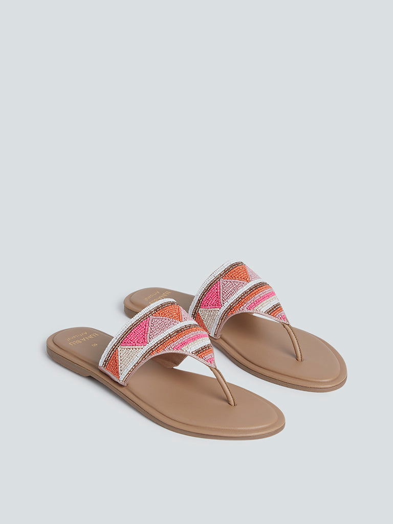 LUNA BLU Pink T-Strap Sandals